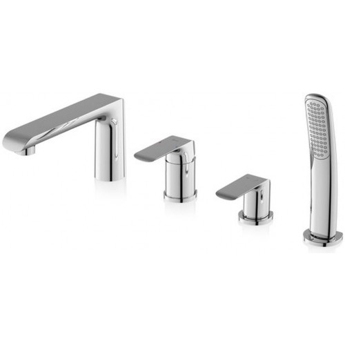 RAVAK FLAT FL 026.00 Bateria wannowa stojąca, z zestawem prysznicowym X070120