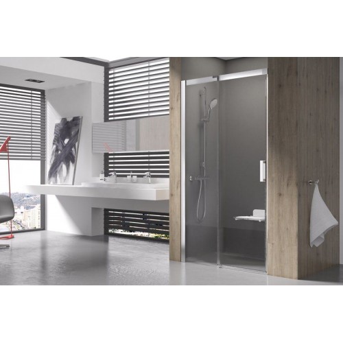 RAVAK MATRIX MSD2-100 P drzwi prysznicowe przesuwne dwuczęściowe białe + Transparent 0WPA0