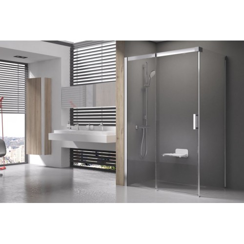 RAVAK MATRIX MSDPS-100/80 P drzwi prysznicowe ze ścianką stałą, białe + Transparent 0WPA41