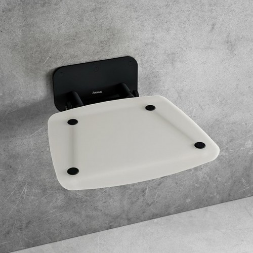 RAVAK OVO-B II-OPAL/BLACK Siedzisko B8F0000060 RAVAK OVO-B II-OPAL/BLACK Siedzisko B8F0000060
