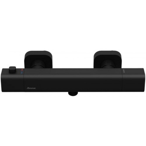 RAVAK 10° FREE BLACK TD F 033.20 Termostatyczna bateria prysznicowa naścienna X070154