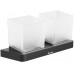 RAVAK 10° BLACK TD 220.20 Uchwyt w kolorze czarnym z dwoma szklanymi kubkami X07P558