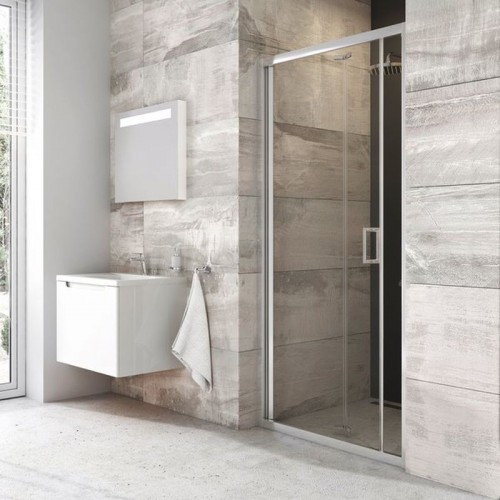 RAVAK BLIX BLDZ2-90 drzwi prysznicowe składane dwuczęściowe, polerowane aluminium + Transp