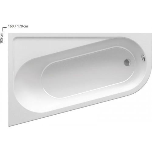 RAVAK CHROME Wanna 160 x 105 cm, prawa CA61000000 RAVAK CHROME Wanna 160 x 105 cm, prawa CA61000000
