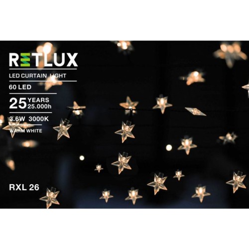 RETLUX RXL 26 60LED Curtain Light WW 5M Lampki choinkowe 50001458 RETLUX RXL 26 60LED Curtain Light WW 5M Lampki choinkowe 50001458