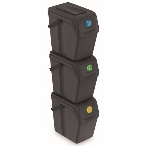 Prosperplast SORTIBOX II kosz do segregacji odpadów 3x25l, antracyt ISWB25S3 Prosperplast SORTIBOX II kosz do segregacji odpadów 3x25l, antracyt ISWB25S3