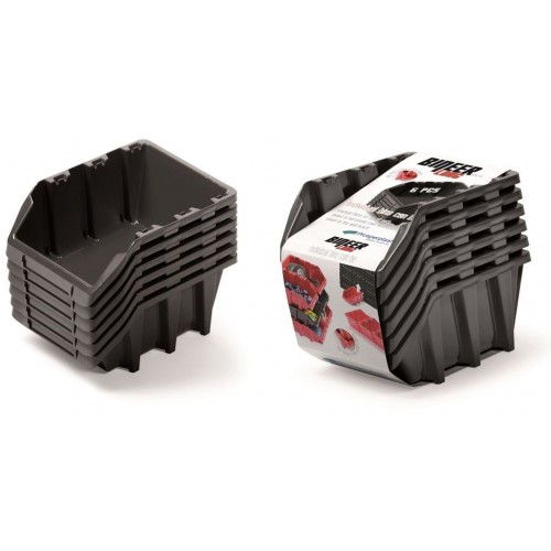 Kistenberg BINEER LONG SET Pojemnik magazynowy, 249x158x213mm, 6szt. czarny KBILS25