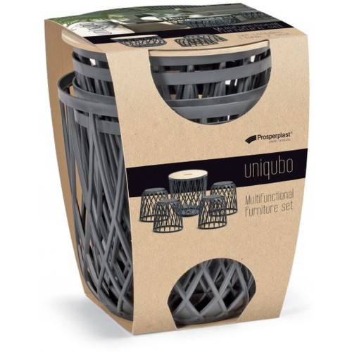 Prosperplast UNIQUBO Zestaw koszy uniwersalnych 4 + 1 szary kamień IKUBS5 Prosperplast UNIQUBO Zestaw koszy uniwersalnych 4 + 1 szary kamień IKUBS5