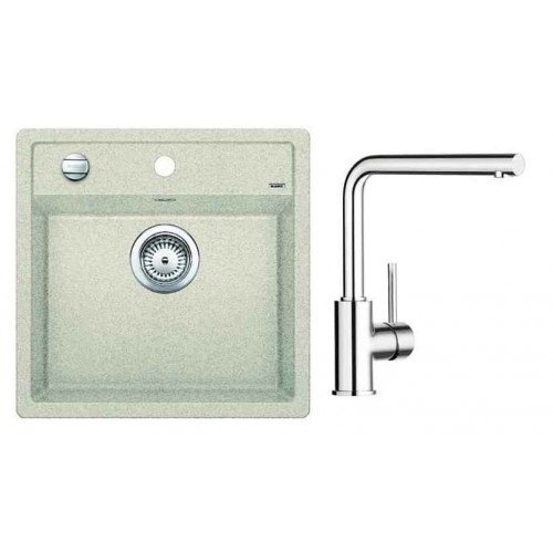 BLANCO SET DALAGO 5 piaskowy + bateria kuchenna MILA
