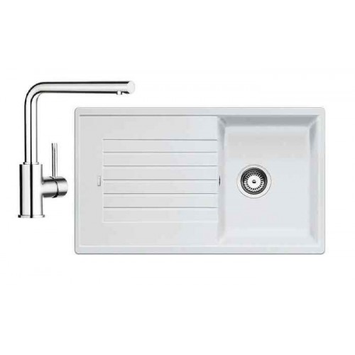 BLANCO SET ZIA 45 SL biały + bateria kuchenna MILA BLANCO SET ZIA 45 SL biały + bateria kuchenna MILA