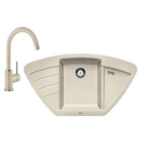 BLANCO SET ZIA 9 E + bateria kuchenna MIDA, piasek