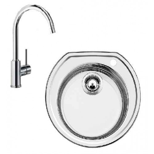 BLANCO SET RONDOVAL + bateria kuchenna MIDA