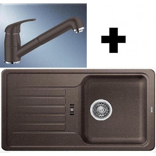 BLANCO SET FAVOS Mini Silgranit® kawowy + bateria kuchenna DARAS-S kawowa