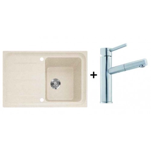 FRANKE SET G14 Zlewozmywak IMG 611 beżowy + bateria Gaia, 114.0253.383