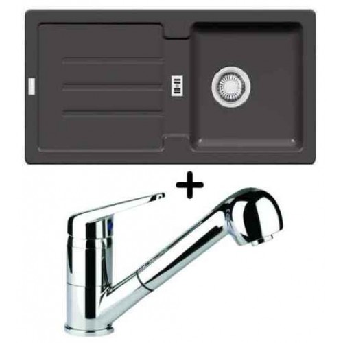 Franke SET G26 Zlewozmywak STG 614 grafitowy + bateria FC 9547.031, 114.0265.381