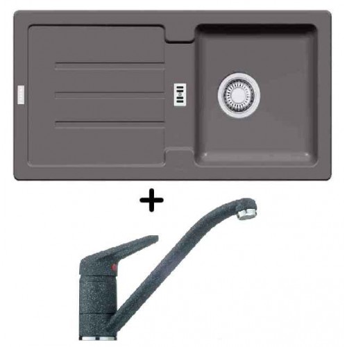 Franke SET G27 Zlewozmywak STG 614 kamienny szary + bateria FC 9541.084, 114.0266.058
