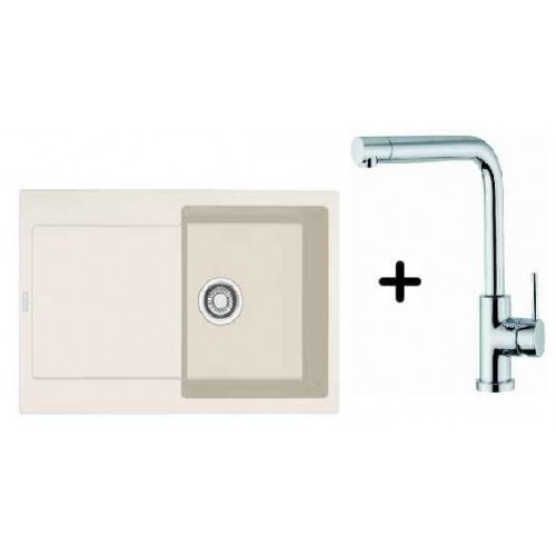 Franke SET G39 Zlewozmywak MRG 611 kremowy + bateria Samoa, 114.0283.428