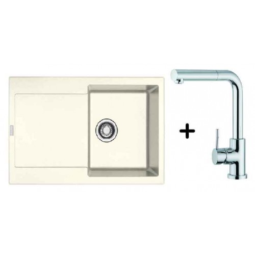 Franke SET G40 Zlewozmywak MRG 611 biały polarny + bateria FN 0147, 114.0283.432