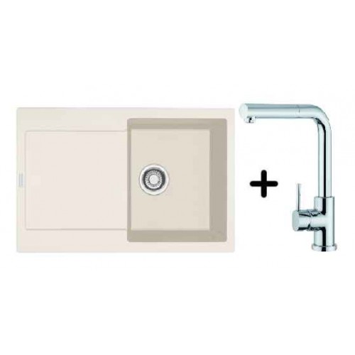 Franke SET G40 Zlewozmywak MRG 611 kremowy + bateria FN 0147, 114.0283.439