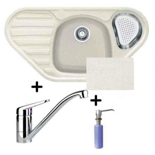 FRANKE SET G45 Zlewozmywak COG 651 E biały polarny + bateria FC 9541.031 + dozownik FD 300