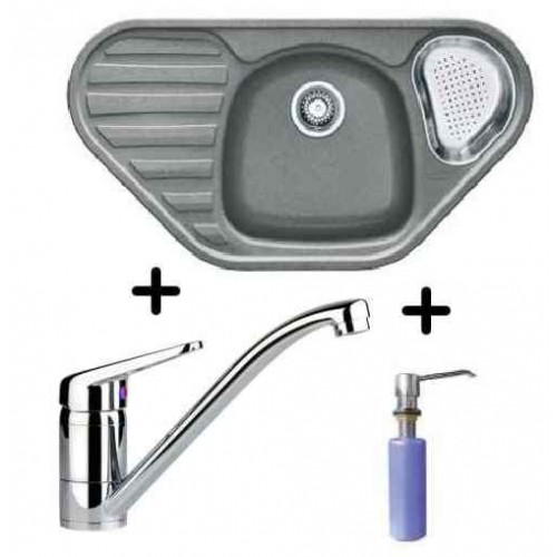 FRANKE SET G45 Zlewozmywak COG 651 E szary + bateria FC 9541.031 + dozownik FD 300, 114.0