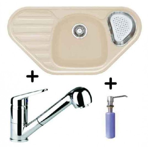 FRANKE SET G46 Zlewozmywak COG 651 E orzechowy + bateria FC 9547.031 + dozownik FD 300, 1