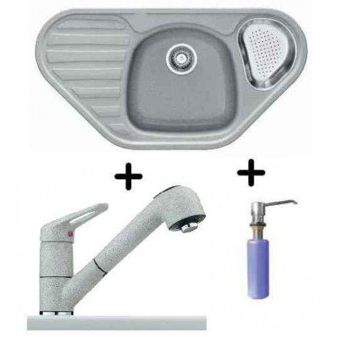 FRANKE SET G48 Zlewozmywak COG 651 E srebrny + bateria FC 9547.098 + dozownik FD 300, 114.