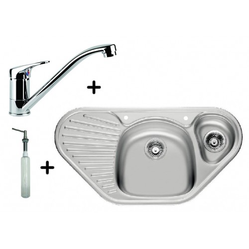 Franke SET N40 Zlew ze stali nierdzewnej MON 651 E + bateria FC 1839 + dozownik HC