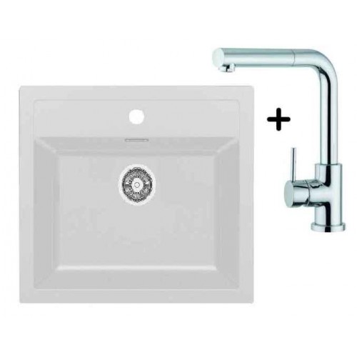 Franke SET T12 Zlewozmywak SID 610 biały polarny + bateria FN 0147, 114.0283.123