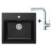 Franke SET T13 Zlewozmywak SID 610 czarny + bateria Samoa, 114.0283.125