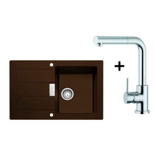 FRANKE SET T2 Zlewozmywak SID 611-78 ciemny brąz + bateria FN 0147, 114.0252.945 FRANKE SET T2 Zlewozmywak SID 611-78 ciemny brąz + bateria FN 0147, 114.0252.945