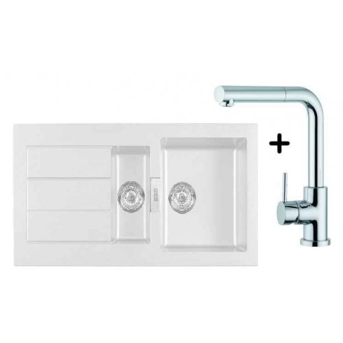 FRANKE SET T6 Zlewozmywak SID 651 biały polarny + bateria FN 0147, 114.0283.121