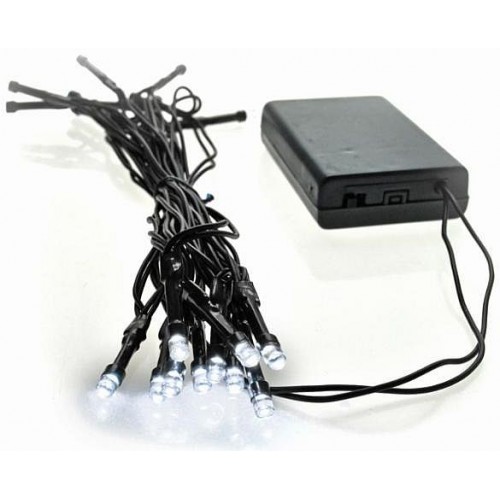 SOLIGHT LED Łańcuch lampek 3m, 20xLED, 3x AA, białe, kabel zielony 1V50-B VS1V50B