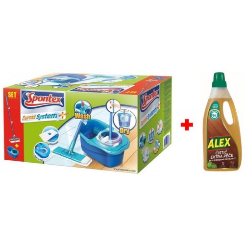 Spontex Express System Plus Mop rotacyjny płaski + Alex Cleaner Extra Care 97050360