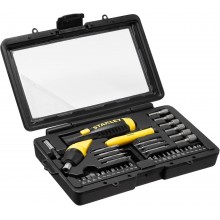 Stanley 0-63-038 Wkrętak pistoletowy z grzechotką z zestawem końcówek, 40 sztuk