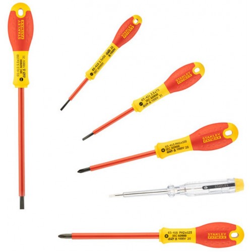 Stanley 0-65-441 FatMax Zestaw wkrętaków dla elektryków (płaskie/Phillips), 6 sztuk