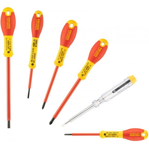 Stanley 0-65-443 FatMax Zestaw wkrętaków dla elektryków (płaskie/Pozidriv), 6 sztuk