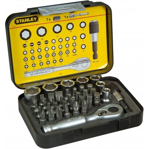 Stanley 1-13-906 1/4" Zestaw 40el. końcówki z grzechotką