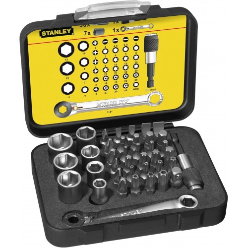 Stanley 1-13-907 Zestaw bitów 1/4" z grzechotką Expert, 40 sztuk