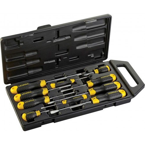 Stanley 2-65-005 CushionGrip Zestaw wkrętaków płaskich i Phillips, 10 sztuk
