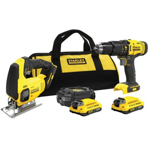 Stanley SFMCK212D2S FatMax V20 Wiertarko-wkrętarka i wyrzynarka (18V/2x2,0Ah), torba Stanley SFMCK212D2S FatMax V20 Wiertarko-wkrętarka i wyrzynarka (18V/2x2,0Ah), torba