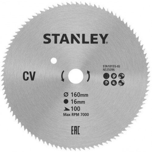 Stanley STA10155 Tarcza pilarska 160x16mm, 100 zębów