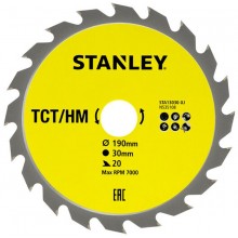 Stanley STA13030 Tarcza do cięcia drewna 190x30mm, 20 zębów