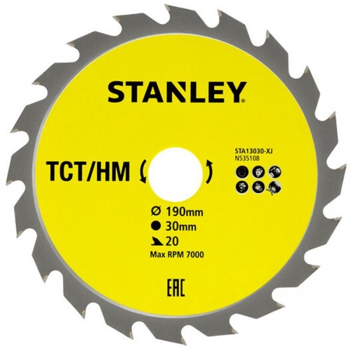 Stanley STA13030 Tarcza do cięcia drewna 190x30mm, 20 zębów