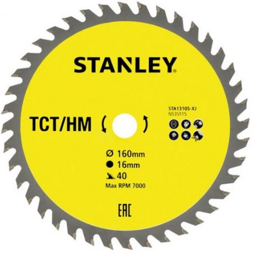 Stanley STA13105 Tarcza do cięcia drewna 160x16mm, 40 zębów