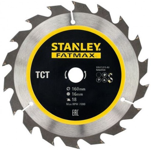 Stanley STA15315 Tarcza do cięcia drewna 160x16mm, 18 zębów