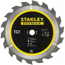 Stanley STA15370 Tarcza do cięcia drewna 190x16mm, 18 zębów