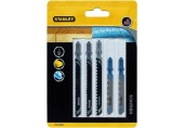 Stanley STA27030-XJ Brzeszczoty do wyrzynarki typu T do drewna i metalu, 5 szt.