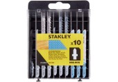 Stanley STA28050 Brzeszczoty do wyrzynarki HCS-HSS typu T do drewna i metalu, 10 sztuk