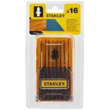 Stanley STA28160 Brzeszczoty do wyrzynarki HCS-HSS typu T do drewna i metalu, 16 sztuk